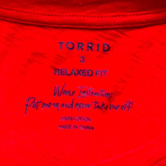 Torrid Red Dog Lover Crew Neck Roll Sleeve T-Shirt Size 3 or 3X - Picture 7 of 13